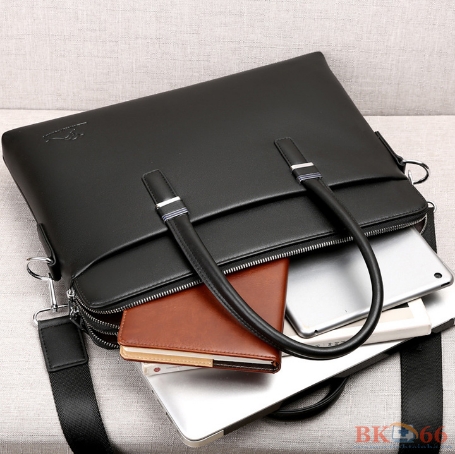 Túi đựng laptop, macbook đeo chéo da bò cao cấp-3